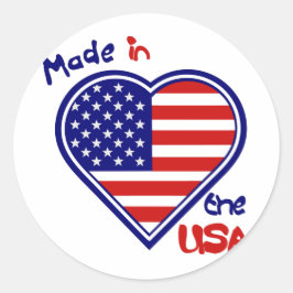 Hergestellt in den USA Heart Flag Sticker