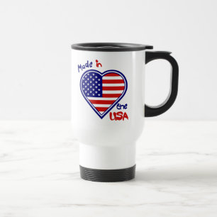 Hergestellt in den USA Herz Flag Travel Mug Reisebecher