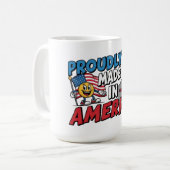 Hergestellt in den USA Kaffeetasse (Vorderseite Links)