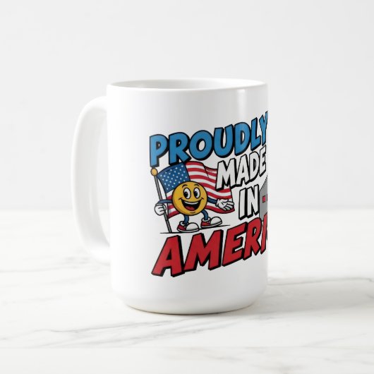 Hergestellt in den USA Kaffeetasse (Vorderseite Links)