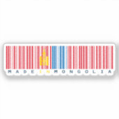 Hergestellt in der Mongolei Barcode-Flaggen-Design Aufkleber (Vorderseite)