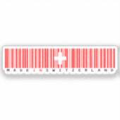 Hergestellt in der Schweiz Barcode-Flagge Aufkleber (Vorderseite)