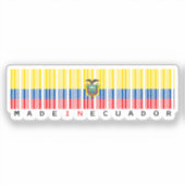 Hergestellt in Ecuador Barcode-Flaggen-Aufkleber Aufkleber (Vorderseite)