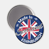 Hergestellt in Edinburgh Scotland Union Jack Flag Magnet (Vorderseite/Rückseite)