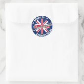 Hergestellt in Edinburgh Scotland Union Jack Flag Runder Aufkleber (Tasche)