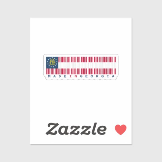 Hergestellt in Georgia Barcode Flag Sticker - Staa (Blatt)