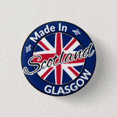 Hergestellt in Glasgow Scotland Union Jack Flag Button (Vorderseite)