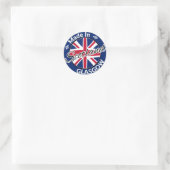 Hergestellt in Glasgow Scotland Union Jack Flag Runder Aufkleber (Tasche)