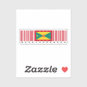 Hergestellt in Grenada Barcode-Flagge Aufkleber (Blatt)