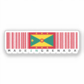 Hergestellt in Grenada Barcode-Flagge Aufkleber (Vorderseite)