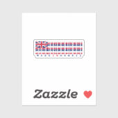 Hergestellt in Hawaii Barcode Flag Sticker - Islan (Blatt)