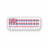 Hergestellt in Hawaii Barcode Flag Sticker - Islan (Vorderseite)
