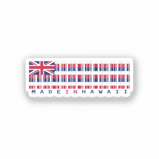 Hergestellt in Hawaii Barcode Flag Sticker - Islan (Vorderseite)