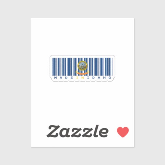 Hergestellt in Idaho Barcode Flag Sticker - Staats (Blatt)