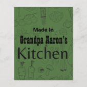 Hergestellt in [Ihr Name] Kochekarte Rezeptkarte F (Vorderseite)