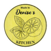 Hergestellt in [Ihrem Namen] Küchenlemonen in beli Schneidebrett (Vorderseite)