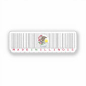 Hergestellt in Illinois Barcode Flag Sticker - Sta (Vorderseite)
