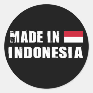 hergestellt in Indonesien Runder Aufkleber