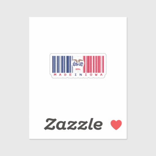 Hergestellt in Iowa Barcode Flag Sticker - Staatss (Blatt)