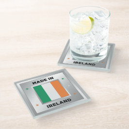 Hergestellt in Irland Glasuntersetzer
