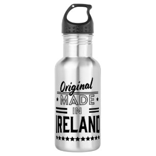 Hergestellt in Irland schönes Retro-Logo. Edelstahlflasche