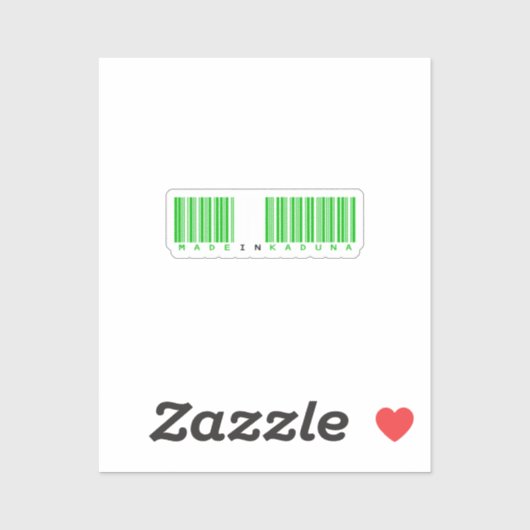 Hergestellt in Kaduna State Barcode-Flagge Aufkleber (Blatt)