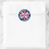 Hergestellt in Liverpool England Union Jack Flag Runder Aufkleber (Tasche)