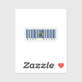 Hergestellt in Maine Barcode Flag Sticker - Staat