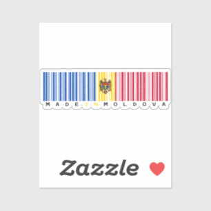 Hergestellt in Moldawien Barcode-Flagge Aufkleber