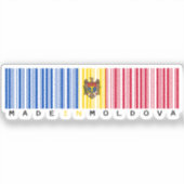 Hergestellt in Moldawien Barcode-Flagge Aufkleber (Vorderseite)