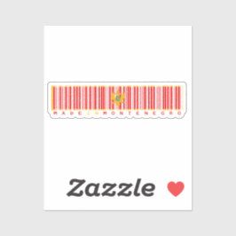 Hergestellt in Montenegro Barcode-Flagge Aufkleber
