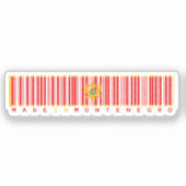 Hergestellt in Montenegro Barcode-Flagge Aufkleber (Vorderseite)