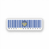 Hergestellt in Nebraska Barcode Flag Sticker - Sta (Vorderseite)