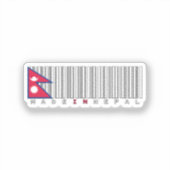 Hergestellt in Nepal Barcode-Flaggen-Design Aufkleber (Vorderseite)