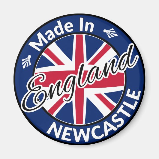 Hergestellt in Newcastle England Union Jack Flag Magnet (Vorne)