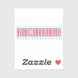 Hergestellt in Nordkorea Barcode-Flagge Design Aufkleber
