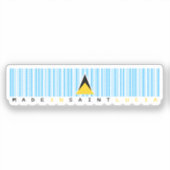 Hergestellt in Saint Lucia Barcode-Flagge Aufkleber (Vorderseite)