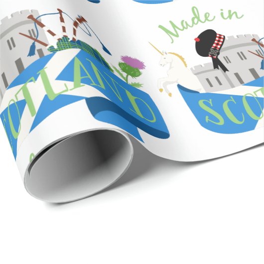 hergestellt in Schottland Geschenkpapier (Rolleneckpunkt)