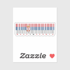 Hergestellt in Serbien Barcode-Flagge Aufkleber