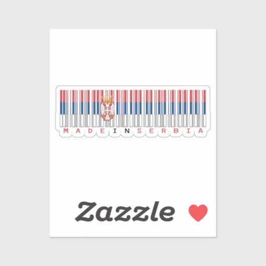 Hergestellt in Serbien Barcode-Flagge Aufkleber (Blatt)