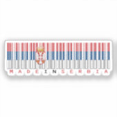 Hergestellt in Serbien Barcode-Flagge Aufkleber (Vorderseite)