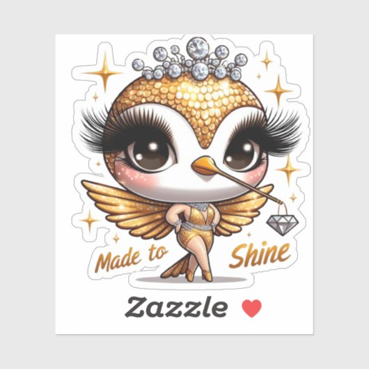 Hergestellt in Shine Motivierend Hummingbird Stick Aufkleber (Blatt)