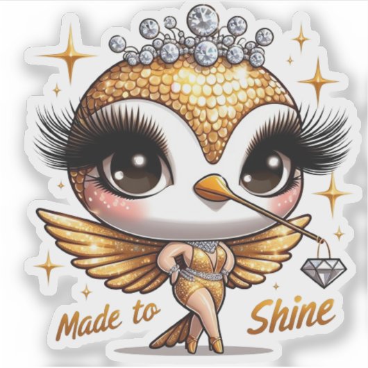 Hergestellt in Shine Motivierend Hummingbird Stick Aufkleber (Vorderseite)