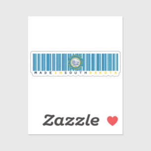Hergestellt in South Dakota Barcode Flag Staatssto Aufkleber