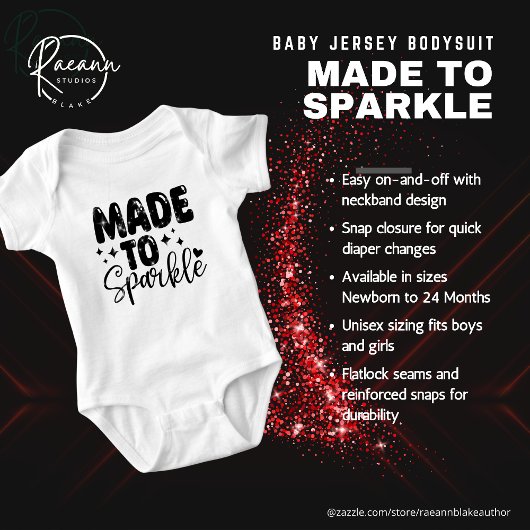 Hergestellt in Sparkle Baby Jersey Bodysuit Baby Strampler