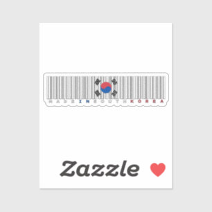 Hergestellt in Südkorea Barcode-Flaggen-Design Aufkleber