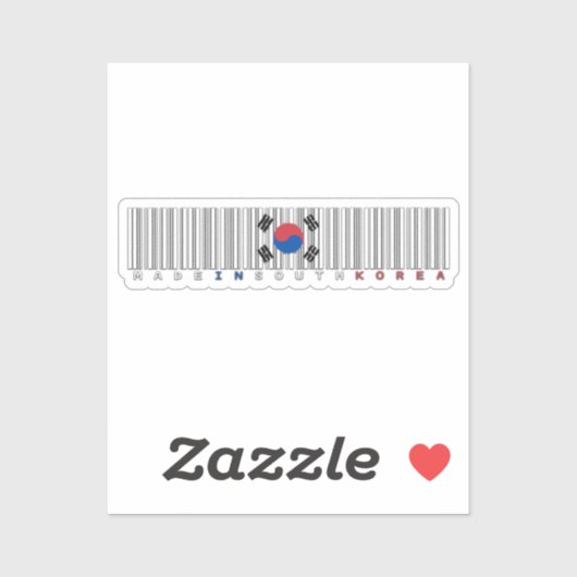 Hergestellt in Südkorea Barcode-Flaggen-Design Aufkleber (Blatt)