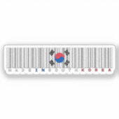 Hergestellt in Südkorea Barcode-Flaggen-Design Aufkleber (Vorderseite)