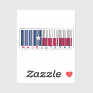 Hergestellt in Texas Barcode Flag Staatsstolz Aufkleber