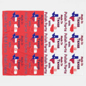 hergestellt in Texas mit polnischen Teilen Fleecedecke (Vorderseite (Horizontal))